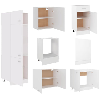 Set Armadi da Cucina 7 pz Lyon Bianco in Truciolato