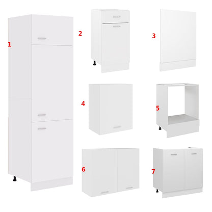 Set Armadi da Cucina 7 pz Lyon Bianco in Truciolato