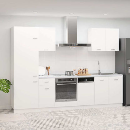 Set Armadi da Cucina 7 pz Lyon Bianco in Truciolato