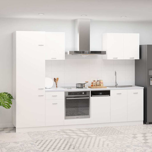 Set Armadi da Cucina 7 pz Lyon Bianco in Truciolato