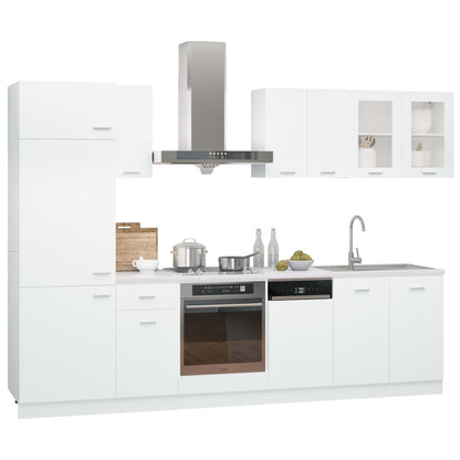 Set Armadi da Cucina 8 pz Bianco in Truciolato