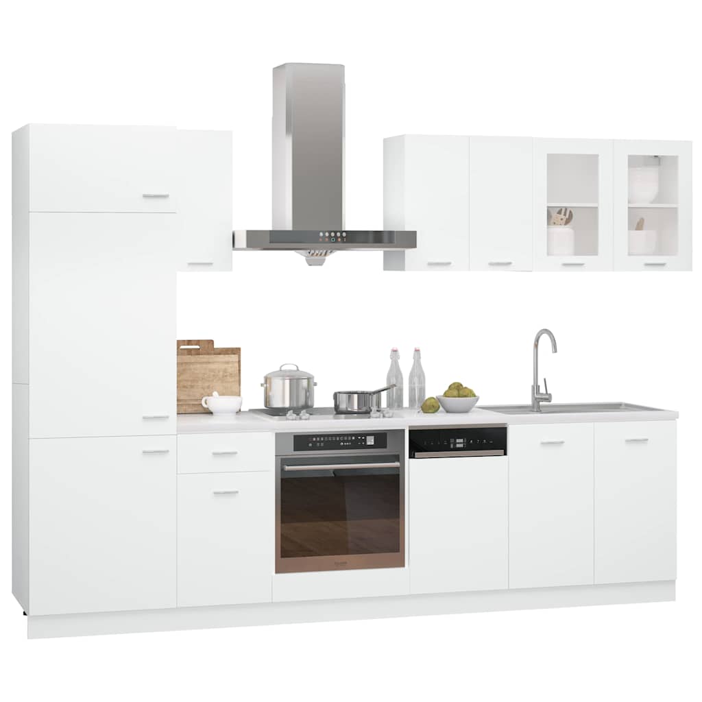 Set Armadi da Cucina 8 pz Lyon Bianco in Truciolato