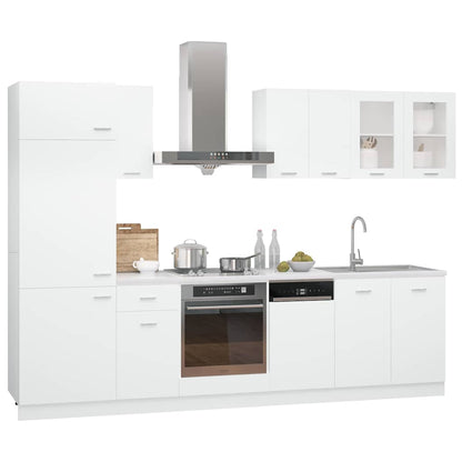 Set Armadi da Cucina 8 pz Lyon Bianco in Truciolato