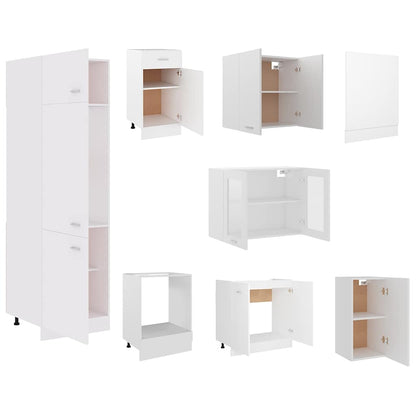 Set Armadi da Cucina 8 pz Lyon Bianco in Truciolato