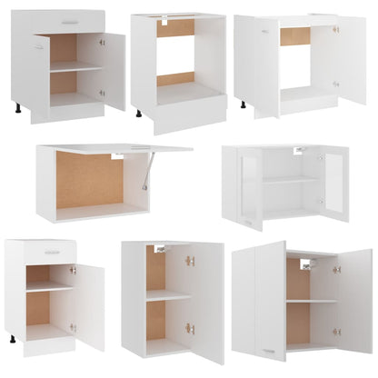 Set Armadi da Cucina 8 pz Bianco in Legno Multistrato - homemem39