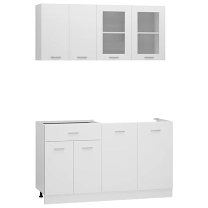 Set Armadi da Cucina 4 pz Bianco in Truciolato