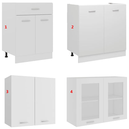 Set Armadi da Cucina 4 pz Lyon Bianco in Truciolato