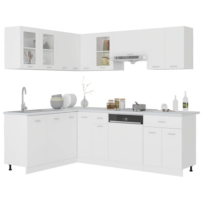 Set Armadi da Cucina 11 pz Lyon Bianco in Truciolato