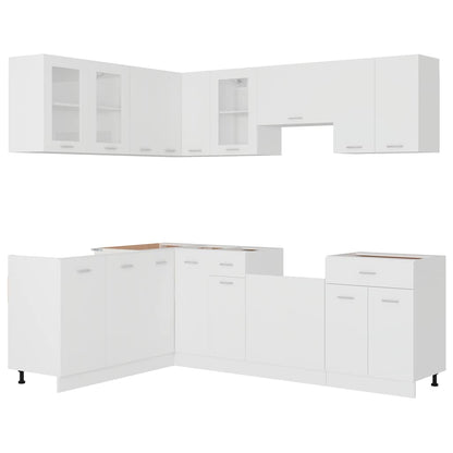 Set Armadi da Cucina 11 pz Lyon Bianco in Truciolato
