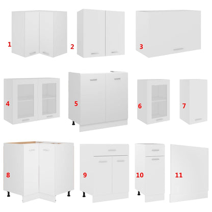 Set Armadi da Cucina 11 pz Lyon Bianco in Truciolato