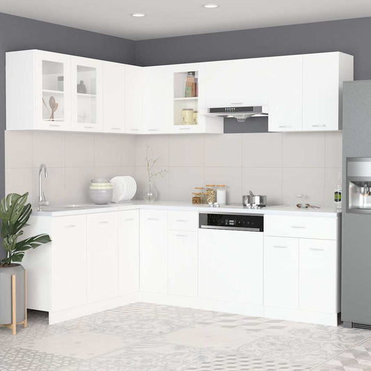 Set Armadi da Cucina 11 pz Lyon Bianco in Truciolato
