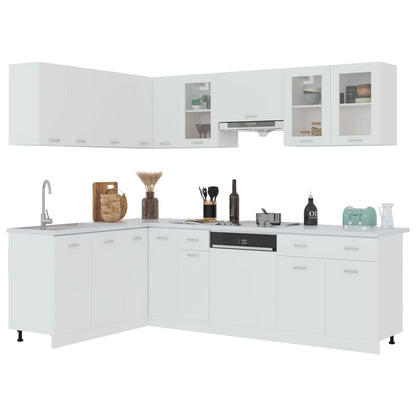 Set Armadi da Cucina 11 pz Lyon Bianco in Truciolato