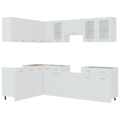 Set Armadi da Cucina 11 pz Lyon Bianco in Truciolato
