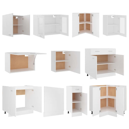 Set Armadi da Cucina 11 pz Lyon Bianco in Truciolato