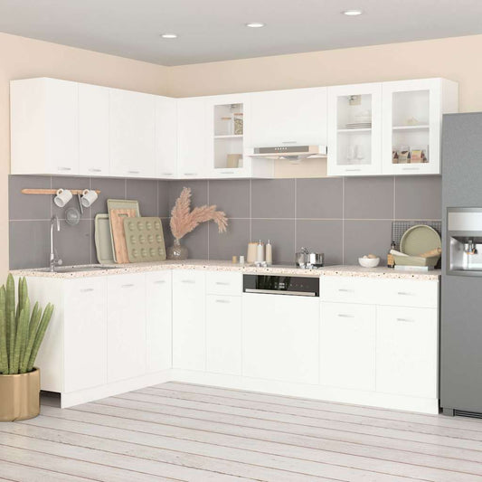 Set Armadi da Cucina 11 pz Lyon Bianco in Truciolato