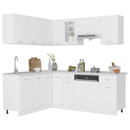 Set Armadi da Cucina 11 pz Lyon Bianco in Truciolato