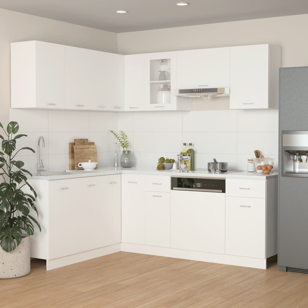 Set Armadi da Cucina 11 pz Lyon Bianco in Truciolato