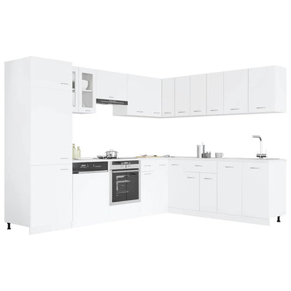 Set Armadi da Cucina 14 pz Lyon Bianco in Truciolato