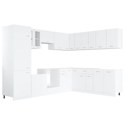 Set Armadi da Cucina 14 pz Lyon Bianco in Truciolato