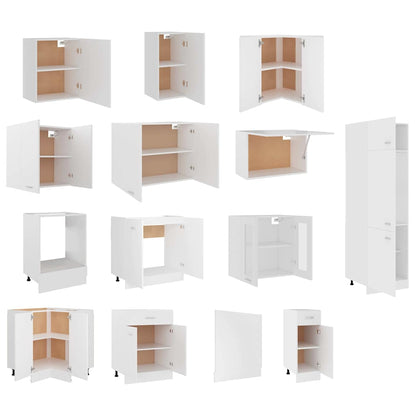 Set Armadi da Cucina 14 pz Lyon Bianco in Truciolato