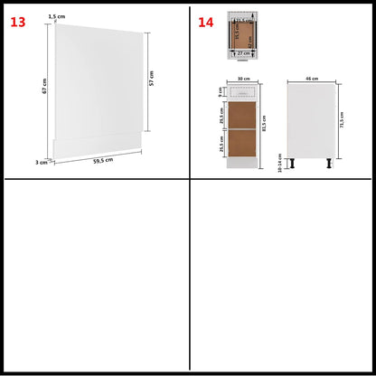 Set Armadi da Cucina 14 pz Lyon Bianco in Truciolato