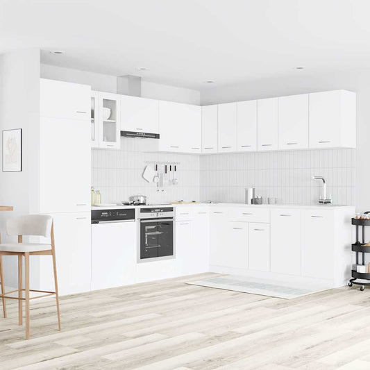 Set Armadi da Cucina 14 pz Lyon Bianco in Truciolato