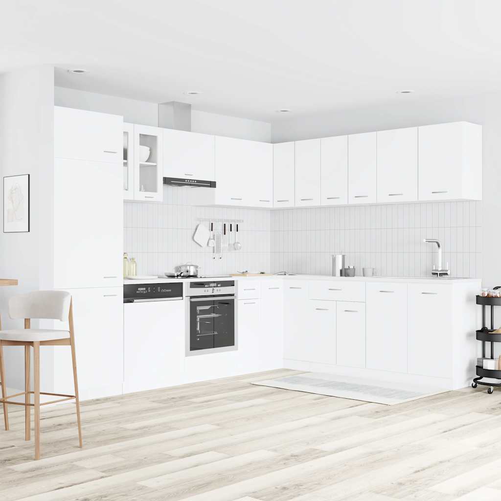 Set Armadi da Cucina 14 pz Lyon Bianco in Truciolato