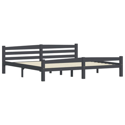 Giroletto senza Materasso Grigio Scuro 200x200 cm Legno Pino | homemem39