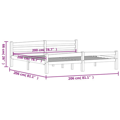 Giroletto senza Materasso Grigio Scuro 200x200 cm Legno Pino | homemem39