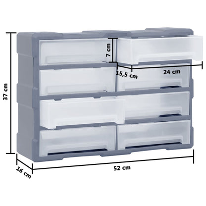 Mobile Contenitore con 8 Cassetti Grandi 52x16x37 cm