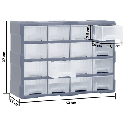 Mobile Contenitore con 16 Cassetti Medi 52x16x37 cm | homemem39