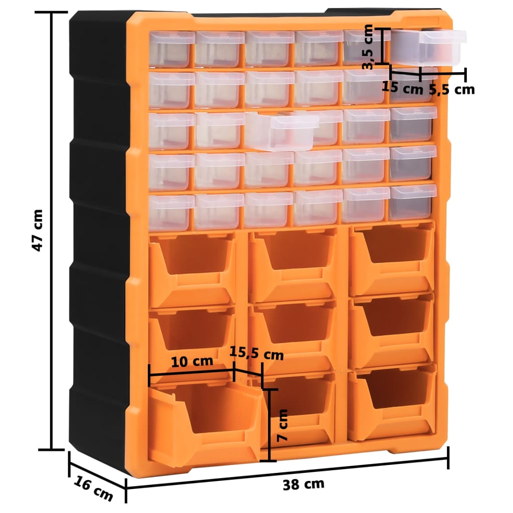 Mobile Contenitore con 39 Cassetti 38x16x47 cm | homemem39