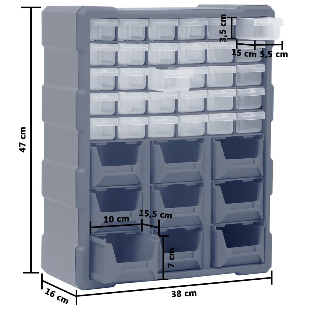 Mobile Contenitore con 39 Cassetti 38x16x47 cm | homemem39