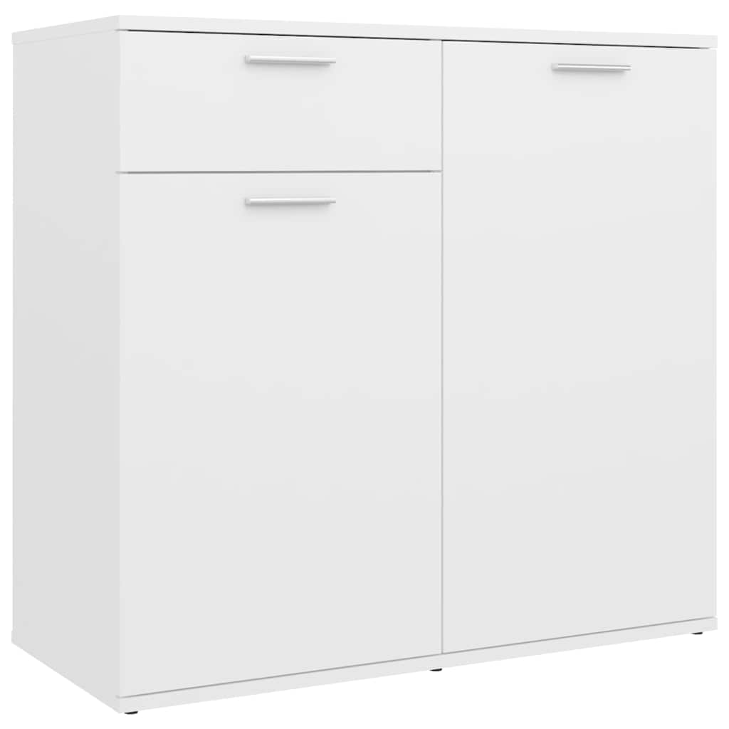 Credenza Bianca 80x36x75 cm in Legno Multistrato