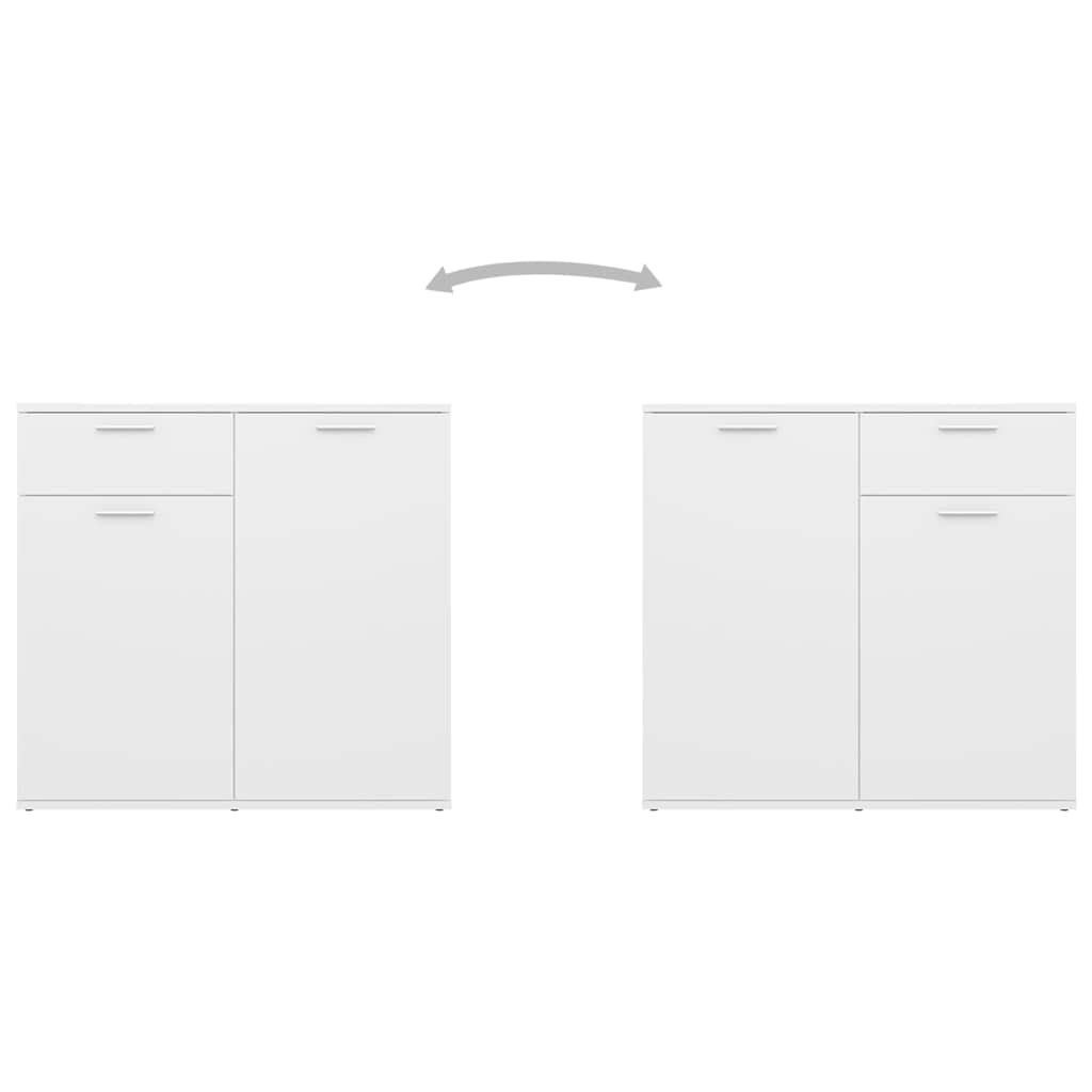 Credenza Bianca 80x36x75 cm in Legno Multistrato