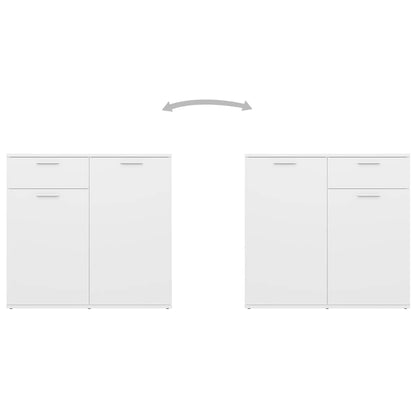 Credenza Bianca 80x36x75 cm in Legno Multistrato