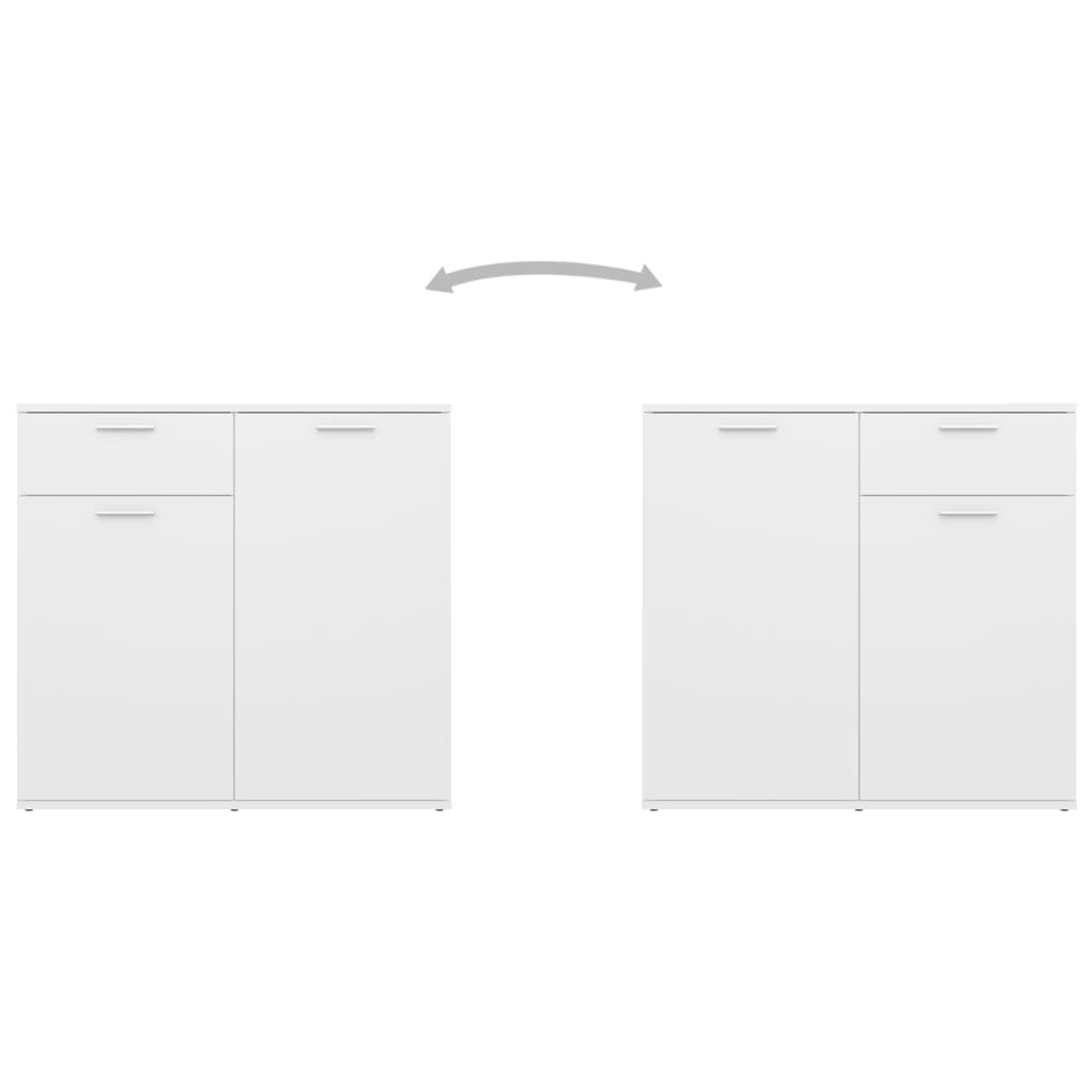 Credenza Bianca 80x36x75 cm in Legno Multistrato