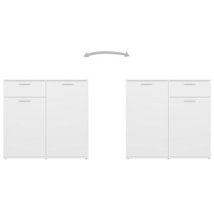 Credenza Bianca 80x36x75 cm in Legno Multistrato