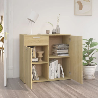 Credenza Rovere Sonoma 80x36x75 cm in Legno Multistrato