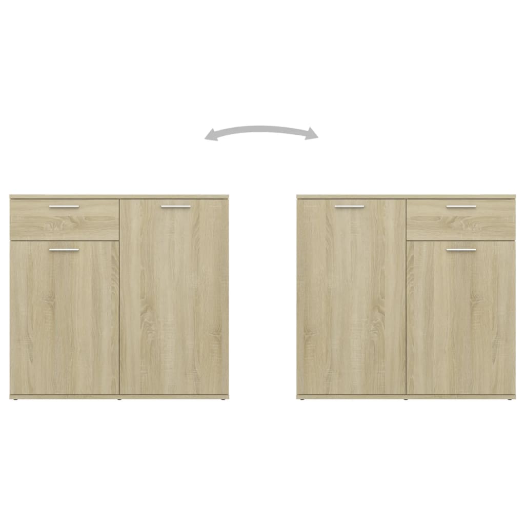 Credenza Rovere Sonoma 80x36x75 cm in Legno Multistrato