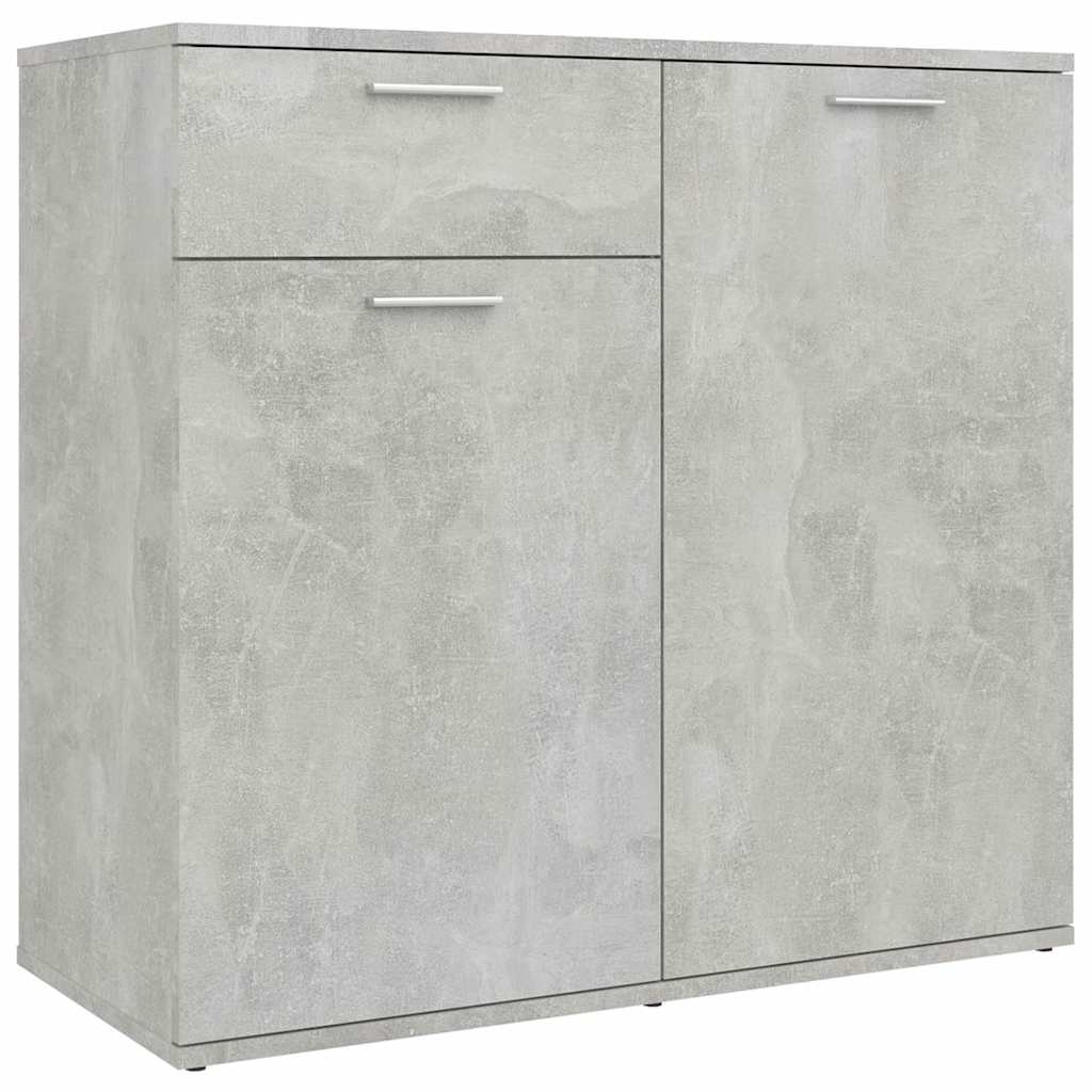Credenza Grigio Cemento 80x36x75 cm in Legno Multistrato