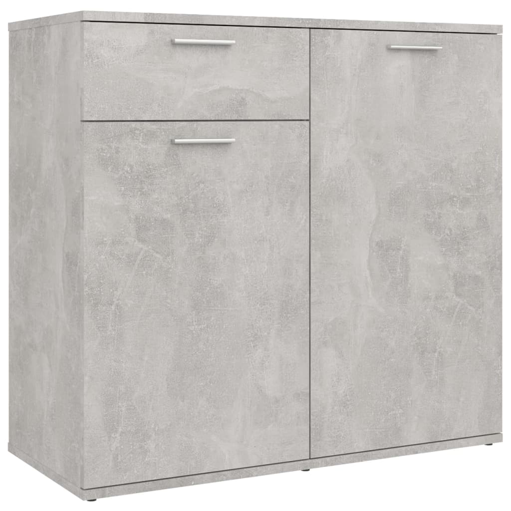 Credenza Grigio Cemento 80x36x75 cm in Legno Multistrato