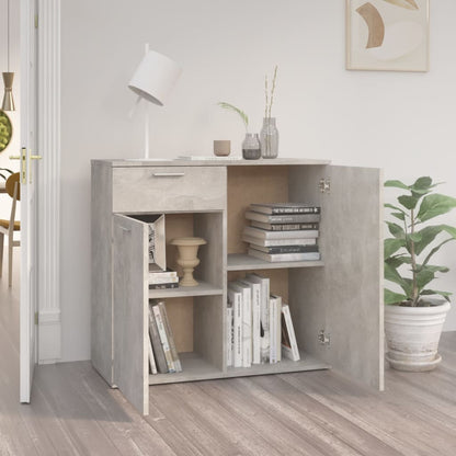 Credenza Grigio Cemento 80x36x75 cm in Legno Multistrato - homemem39