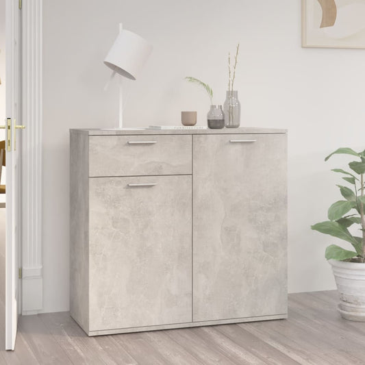 Credenza Grigio Cemento 80x36x75 cm in Legno Multistrato - homemem39