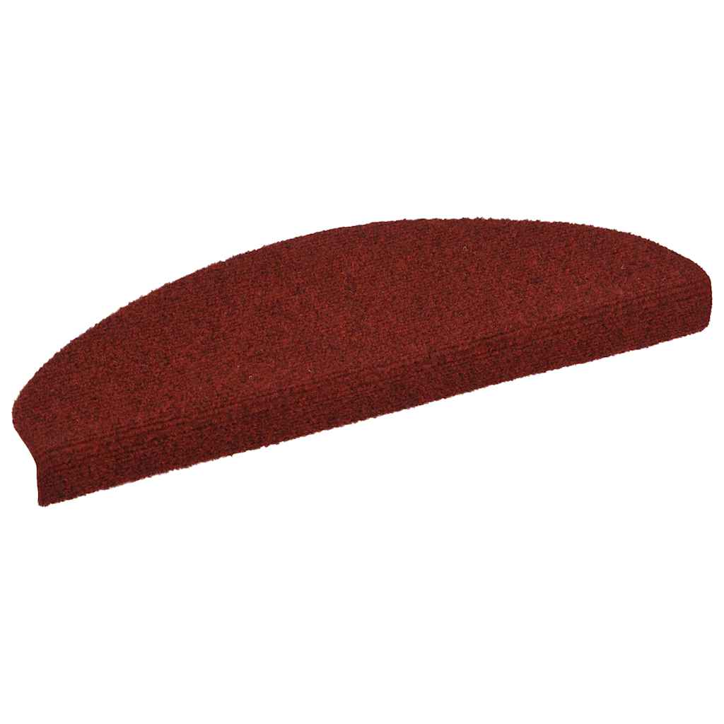 Tappetini per scale autoadesivi 10 pz 65x21x4 cm Bordeaux Rosso Semicircolari Grandi - homemem39