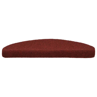 Tappetini per scale autoadesivi 10 pz 65x21x4 cm Bordeaux Rosso Semicircolari Grandi - homemem39