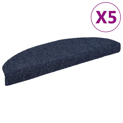Tappetini per scale autoadesivi 5 pz 65x21x4 cm blu