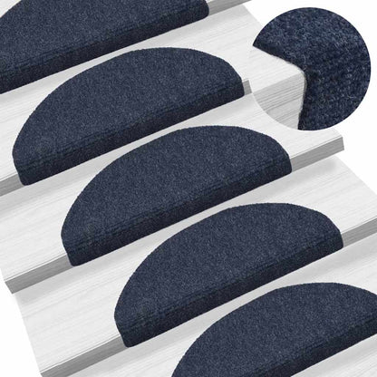 Tappetini per scale autoadesivi 5 pz 65x21x4 cm blu