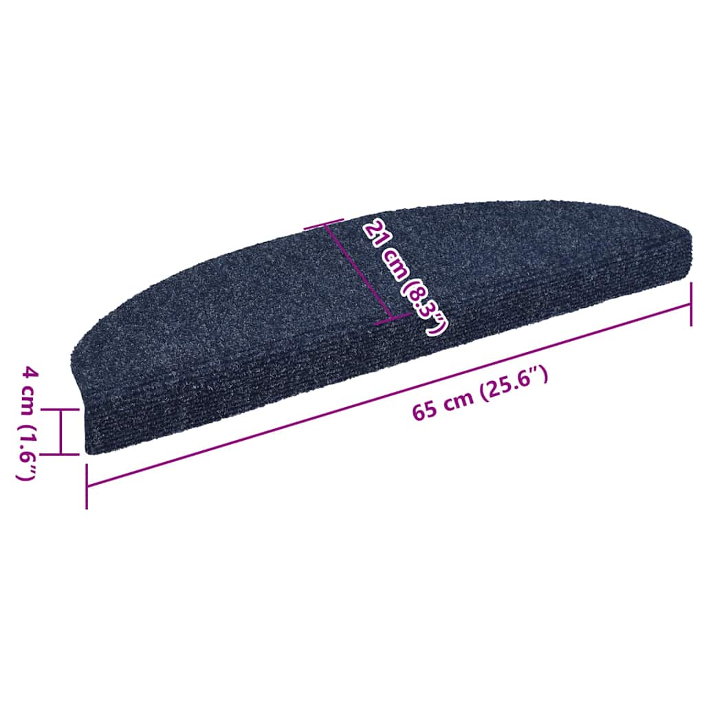 Tappetini per scale autoadesivi 5 pz 65x21x4 cm blu