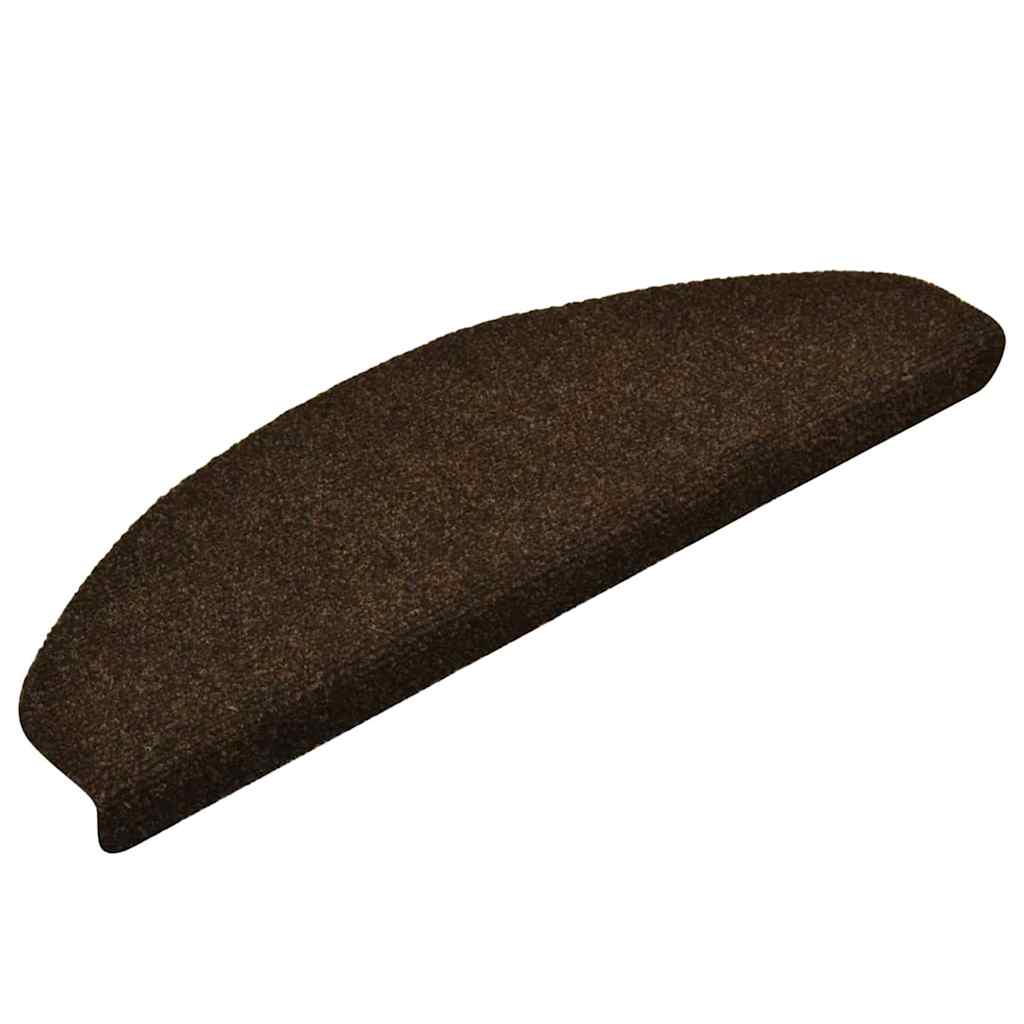 Tappetini per scale autoadesivi 5 pz 65x21x4 cm marrone semicircolari grandi - homemem39